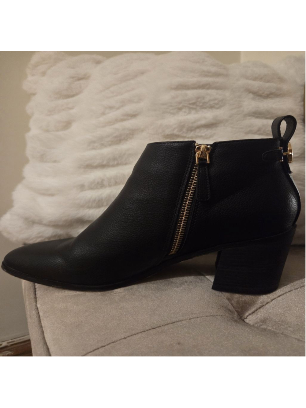 Women's Nautica Black Ankle Boots & Booties 8.5 with Gold Accents - Picture 6 of 12
